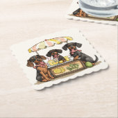 Dackel Hunde Lemonade Stand Untersetzer (angewinkelt)