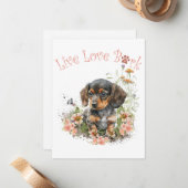 Dackel Hunde Mama Floral Mitteilungskarte (Vorderseite/Rückseite Beispiel)