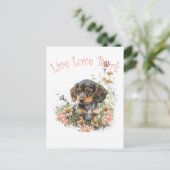 Dackel Hunde Mama Floral Postkarte (Stehend Vorderseite)
