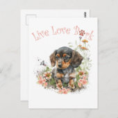 Dackel Hunde Mama Floral Postkarte (Vorne/Hinten)