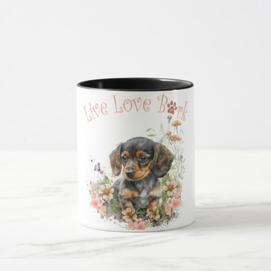 Dackel Hunde Mama Floral Tasse (Zentrum)