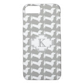 Dackel Hunde Muster Monogramm Case-Mate iPhone Hülle (Rückseite)