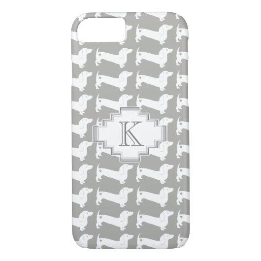 Dackel Hunde Muster Monogramm Case-Mate iPhone Hülle (Rückseite)