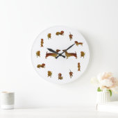 Dackel Hunde nach Maß Große Wanduhr (Zuhause)