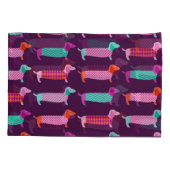 Dackel Hunde: Nahtloses Niedliches Muster. Kissenbezug (Rückseite)