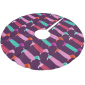 Dackel Hunde: Nahtloses Niedliches Muster. Polyester Weihnachtsbaumdecke (Schrägansicht)