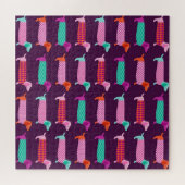 Dackel Hunde: Nahtloses Niedliches Muster. Puzzle (Horizontal)