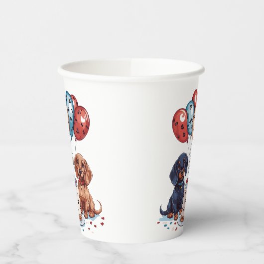 Dackel Hunde Pappbecher (Links)