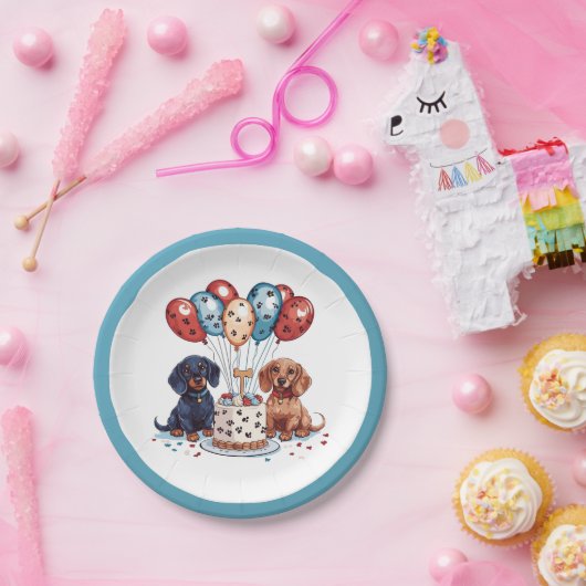 Dackel Hunde Pappteller (Party)