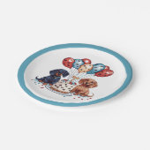 Dackel Hunde Pappteller (Schrägansicht)