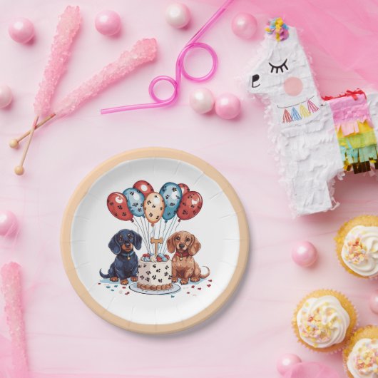 Dackel Hunde Pappteller (Party)