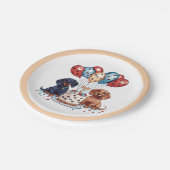 Dackel Hunde Pappteller (Schrägansicht)