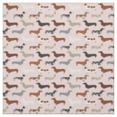 Dackel Hunde pastellrosa Stoff (Muster)