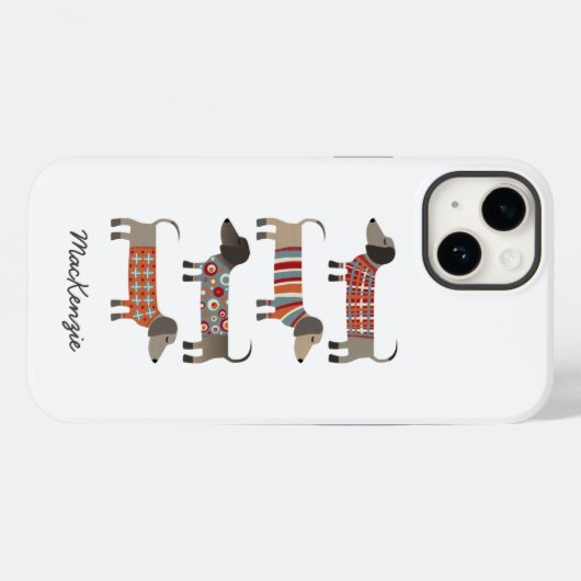 Dackel Hunde Personalisiert Case-Mate iPhone Hülle (Rückseite (Horizontal))