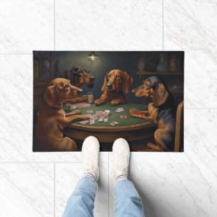 Dackel Hunde Poker Art Fußmatte