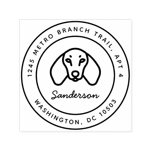 Dackel Hunde Rücksendeadresse Briefmarke Selbstfar Permastempel (Design)