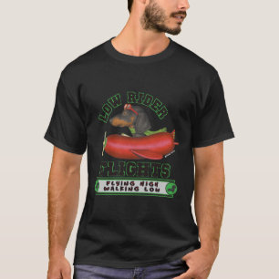 Dackel Hunde Schwarze Dackel in Dackel Flugzeug T-Shirt