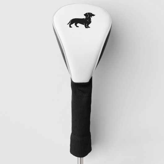 Dackel Hunde Silhouette Golf Headcover (Vorderseite)