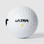 Dackel Hunde Silhouette mit Individuelle Name Golfball (Logo)
