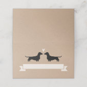 Dackel Hunde Silhouetten Hochzeit Platzkarten (Außenseite Aufgefaltet)