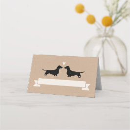 Dackel Hunde Silhouetten Hochzeit Platzkarten