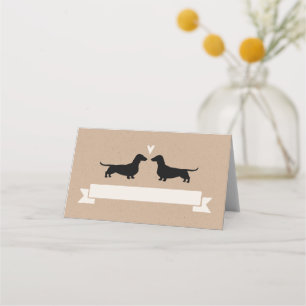 Dackel Hunde Silhouetten Hochzeit Platzkarten