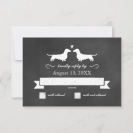 Dackel Hunde Silhouetten Hochzeit RSVP Antwort
