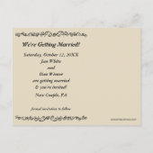 Dackel Hunde Silhouetten Hochzeitssache speichern Ankündigungspostkarte (Rückseite)