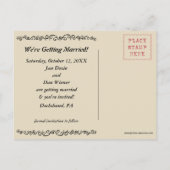 Dackel Hunde Silhouetten Hochzeitssache speichern  Ankündigungspostkarte (Rückseite)