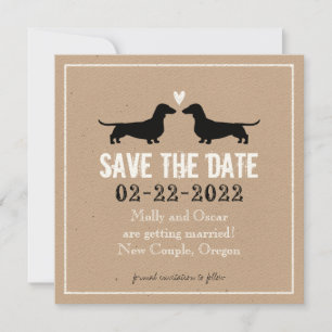 Dackel Hunde Silhouetten Hochzeitssache speichern Save The Date