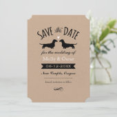 Dackel Hunde Silhouetten Hochzeitssache speichern Save The Date (Stehend Vorderseite)