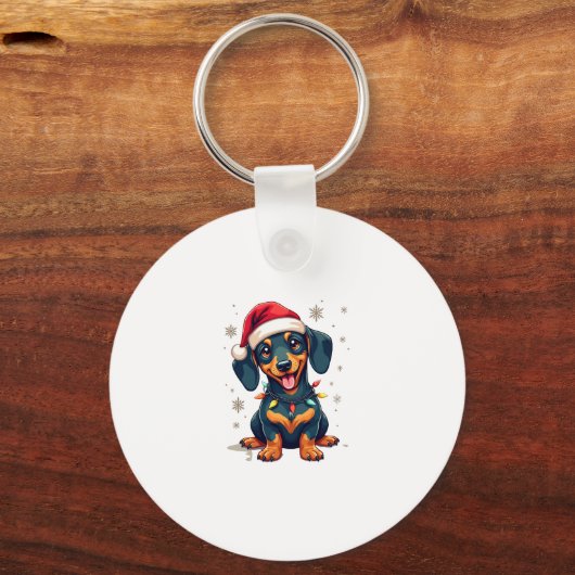 Dackel Hunde Tree Weihnachten Weihnachten Weihnach Schlüsselanhänger (Vorderseite)