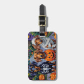 Dackel Hunde Trick-or-Treating zu Halloween Gepäckanhänger (Vorderseite vertikal)