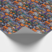 Dackel Hunde Trick-or-Treating zu Halloween Geschenkpapier (Ecke)