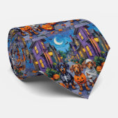 Dackel Hunde Trick-or-Treating zu Halloween Krawatte (Gerollt)