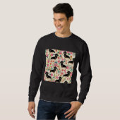 Dackel Hunde und Blume Sweatshirt (Vorne ganz)