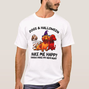 Dackel Hunde und Halloween machen mich glücklich l T-Shirt