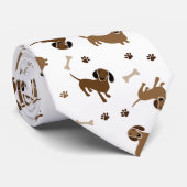 Dackel Hunde und Knochen Niedliche braune Dackeln Krawatte (Gerollt)