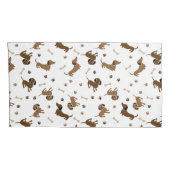 Dackel Hunde und Knochen Niedliche Dackeln Kissenbezug (Rückseite-Rechts)