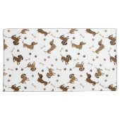 Dackel Hunde und Knochen Niedliche Dackeln Kissenbezug (Vorderseite-Rechts)