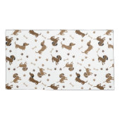 Dackel Hunde und Knochen Niedliche Dackeln Kissenbezug (Rückseite-Links)