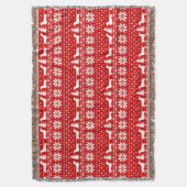 Dackel Hunde Weihnachten Sweater Muster Rot Decke (Vorderseite Vertikal)