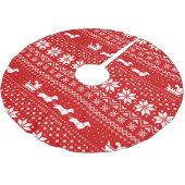 Dackel Hunde Weihnachtsmuster mit Eichhörnchen Polyester Weihnachtsbaumdecke (Schrägansicht)