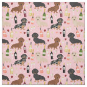 Dackel Hunde Weinliebhaber Rosa Stoff (Muster)