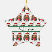 Dackel Hunde Zucht Weihnachten Keramik Ornament (Hinten)
