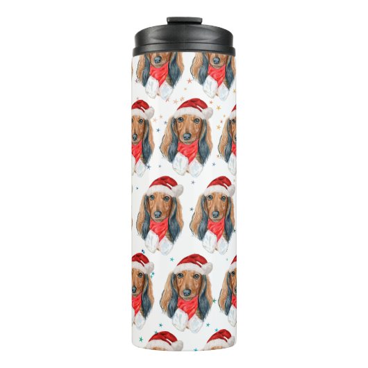 Dackel Hunde Zucht Weihnachten Thermosbecher (Vorderseite)
