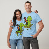 Dackel-HundeDackel, die T-Rex Dinosaurier reitet T-Shirt (Unisex)