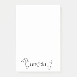 Dackel Hundegrenze| Individuelle Name Post-it Klebezettel