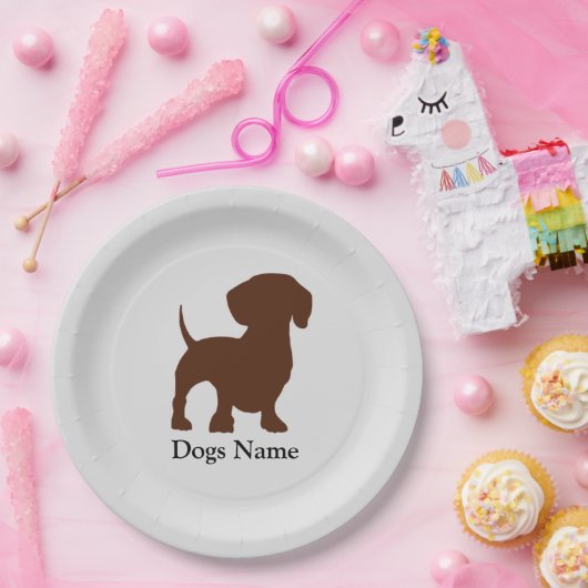 Dackel-Hundepapier-Party-Teller Pappteller (Party)