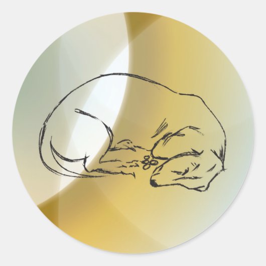 Dackel Hundeschleif Runder Aufkleber (Vorderseite)